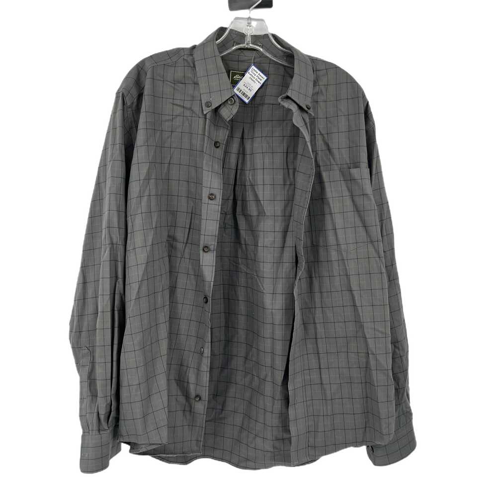 Eddie Bauer Gray Plaid Button-Up Shirt | Mens M